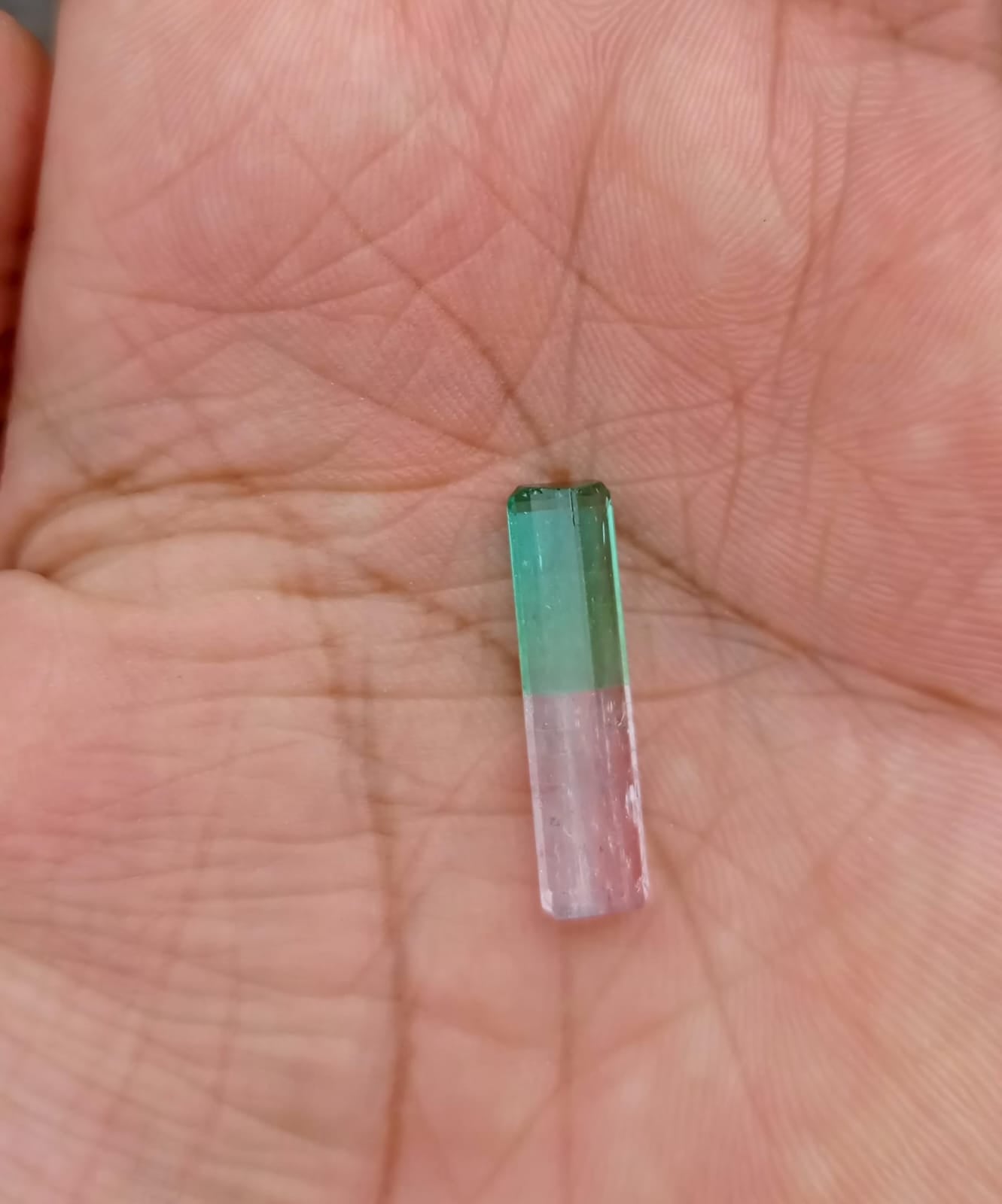 bi-color pink green tourmaline