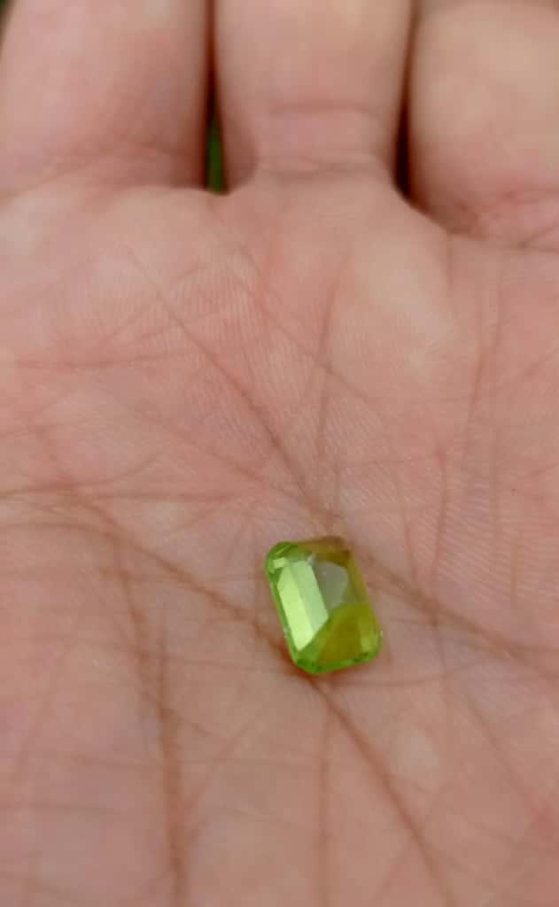 Emerald cut peridot