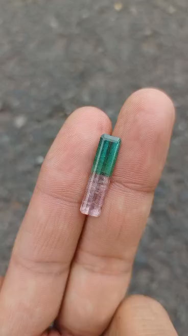 bi-color pink green tourmaline